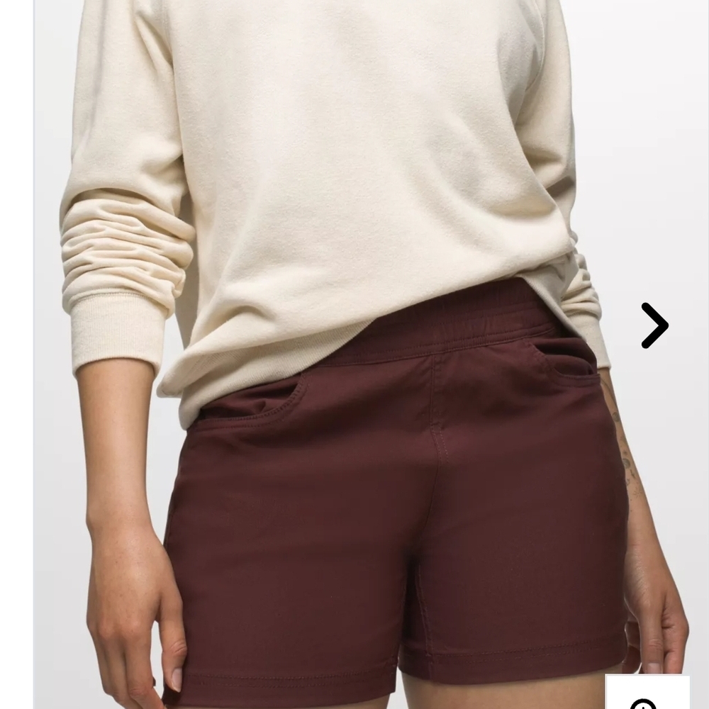Prana Halle E-Waist Short II NWT- Women's Burgundy Shorts